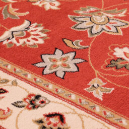 Terracotta Traditional Bordered Floral Easy To Clean Rug For Dining Room Bed Room And Living Room-66 X 230Cm (Runner) - thumbnail 3