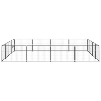 Berkfield Durable Dog Kennel Black 16 M2 Steel - image 1