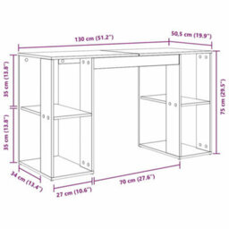 Berkfield Grey Sonoma Computer Desk Grey Sonoma Particle Board Medium - thumbnail 9