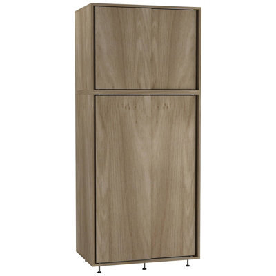 Urbn-Living Urbnliving 180Cm Height 4 Sliding Doors Oak Wardrobe Bedroom Storage Closet Hanging Rail Cupboard Unit - image 1
