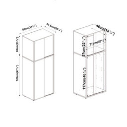 Urbn-Living Urbnliving 180Cm Height 4 Sliding Doors Oak Wardrobe Bedroom Storage Closet Hanging Rail Cupboard Unit - thumbnail 7