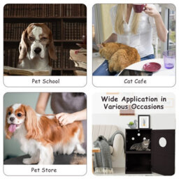 Costway 2-Tier Litter Box Enclosure Cat House Side Storage Cabinet Privacy Cat Washroom - thumbnail 5