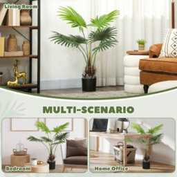 Homcom Artificial Tree Plant With Peva Leaves And Coir For Home Office - thumbnail 5