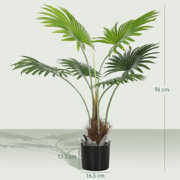 Homcom Artificial Tree Plant With Peva Leaves And Coir For Home Office - thumbnail 3