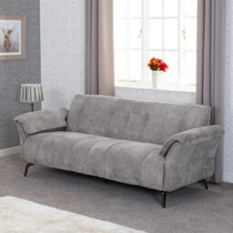 Seconique Amalfi 3 Seater Sofa In Grey Fabric With Metal Legs 2 Man Delivery