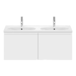 GoodHome Levanna Matt White Wall-Mounted Vanity Unit & Basin Set (W)1200mm (H)480mm - thumbnail 2