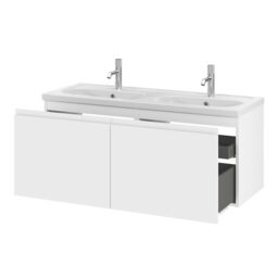 GoodHome Levanna Matt White Wall-Mounted Vanity Unit & Basin Set (W)1200mm (H)480mm - thumbnail 3