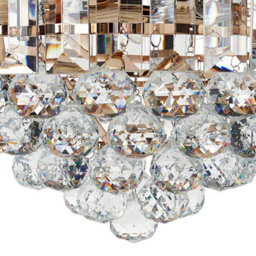 Wyld And Coco Glamourlux 49Cm Gold Crystal Chandelier Pendant Lamp - Gloss Metal, Faceted Crystals - thumbnail 6