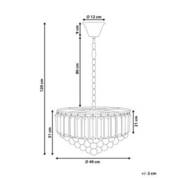 Wyld And Coco Glamourlux 49Cm Gold Crystal Chandelier Pendant Lamp - Gloss Metal, Faceted Crystals - thumbnail 3