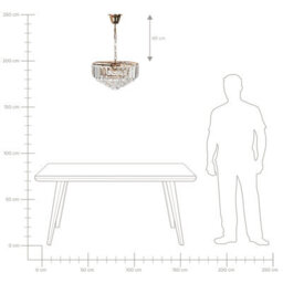 Wyld And Coco Glamourlux 49Cm Gold Crystal Chandelier Pendant Lamp - Gloss Metal, Faceted Crystals - thumbnail 8