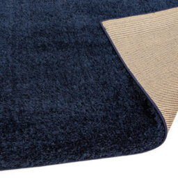 Navy Plain Luxurious Modern Shaggy Easy To Clean For Bedroom Dining Room Living Room -80Cm X 150Cm - thumbnail 2