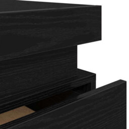 Berkfield Bedside Cabinet With Led Lights Black Oak 35X39X55 Cm - thumbnail 9