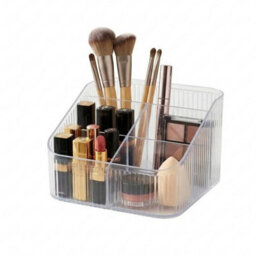 Urbn-Living Clear Plastic Makeup Organiser Cosmetic Storage Holder With 6 Compartments - thumbnail 1