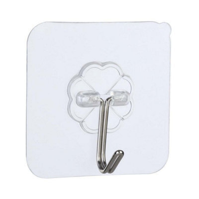 4Pcs Self Adhesive Transparent Wall Or Door Hooks For Hanging Clothes Towels Etc - image 1