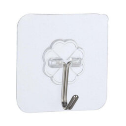 4Pcs Self Adhesive Transparent Wall Or Door Hooks For Hanging Clothes Towels Etc - thumbnail 1