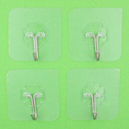 4Pcs Self Adhesive Transparent Wall Or Door Hooks For Hanging Clothes Towels Etc - thumbnail 3