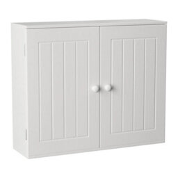 Bathroom Wall-Mounted Cabinet Double Door Adjustable Shelf - thumbnail 1