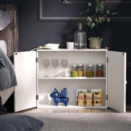 Bathroom Wall-Mounted Cabinet Double Door Adjustable Shelf - thumbnail 6