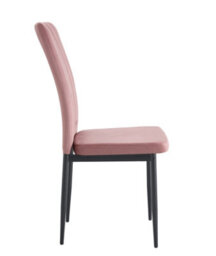 MCC Direct Set Of 2 Pink Velvet Effect Dining Chairs Plush Padded Upholstered Accent Chair - Elle By Mcc - thumbnail 5