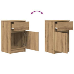 Berkfield Bedside Cabinet Artisan Oak 39X35X65 Cm Engineered Wood - thumbnail 9