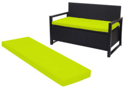 Crescent Waterproof Garden Bench Cushion Lime Green 4 Seater Outdoor Patio Seat Pad - thumbnail 1