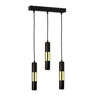 Luminosa Lighting Luminosa Magnum Bar Pendant Ceiling Light Black, Gold, 50Cm, 3X Gu10
