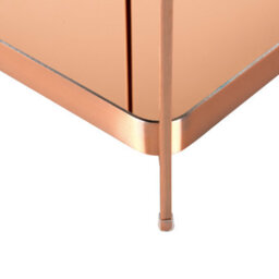 Beliani Copper-Toned Tempered Glass Side Table With Shelf, Durable Iron Legs, 29 X 29 X 60 Cm - thumbnail 6