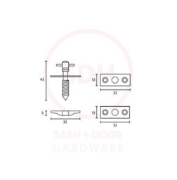 Simplex Brass Baton Rod Screw Long (43mm) - Black - thumbnail 4