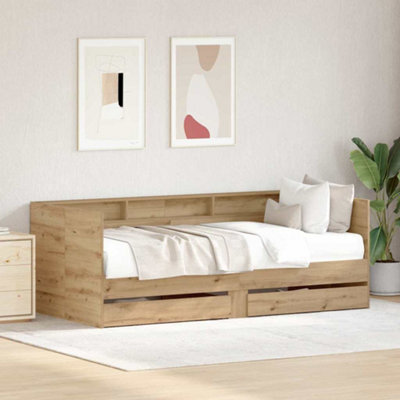 Walplus Daybed Frame With Drawers With Storage Artisan Oak 90 X 190 Cm - image 1