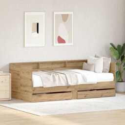 Walplus Daybed Frame With Drawers With Storage Artisan Oak 90 X 190 Cm - thumbnail 1