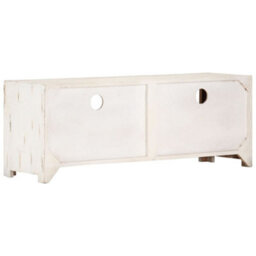Berkfield Tv Cabinet Solid Wood Acacia 110X30X40 Cm White - thumbnail 4
