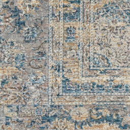 Blue Luxcelle , Acrylic Easy To Clean Bordered , Floral Luxurious , Traditional Rug For Living Room, Bedroom - 244Cm X 305Cm - thumbnail 4