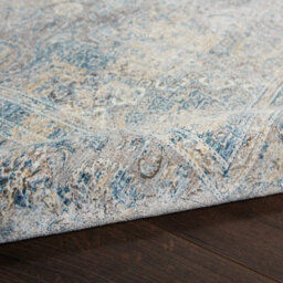 Blue Luxcelle , Acrylic Easy To Clean Bordered , Floral Luxurious , Traditional Rug For Living Room, Bedroom - 244Cm X 305Cm - thumbnail 8