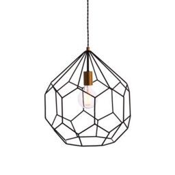 Anson Lighting Bourget 1Lt  Matt Black & Satin Gold Paint Ceiling Pendant