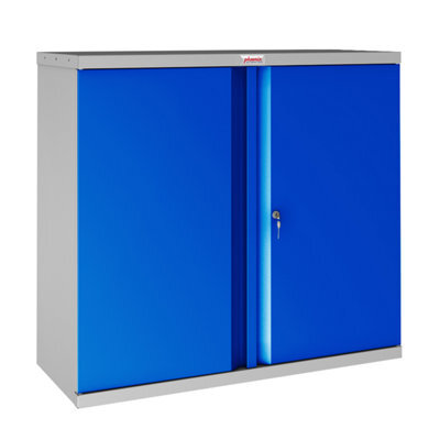 Phoenix Safe Company Phoenix Scl Series Scl0891Gbk 2 Door 1 Shelf Steel Storage Cupboard Grey Body & Blue Doors With Key Lock - image 1