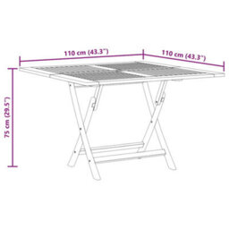 Vidaxl Folding Garden Table 110X110X75 Cm Solid Wood Teak - thumbnail 8