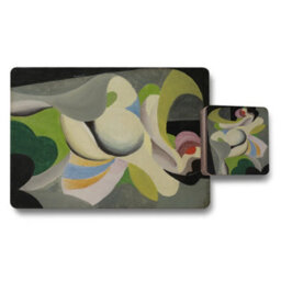Benjamin Tate Design Placemat Coaster Set Of 12 In Designer Artwork Collection With Wood Base Limited Edition Masterpiece - thumbnail 1