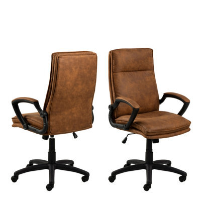 Furniture To Go Brad Swivel Office/desk Chair With Armrest In Brown - image 1