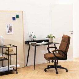 Furniture To Go Brad Swivel Office/desk Chair With Armrest In Brown - thumbnail 4