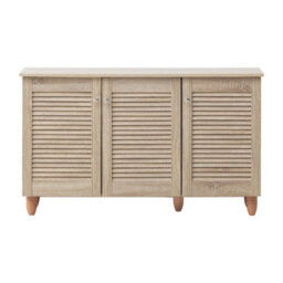 Timber Art Design Modern Shoe Storage Cabinet 3 Doors Footwear Stand Rack Unit Cupboard Sonoma Oak - thumbnail 2
