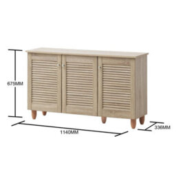 Timber Art Design Modern Shoe Storage Cabinet 3 Doors Footwear Stand Rack Unit Cupboard Sonoma Oak - thumbnail 4
