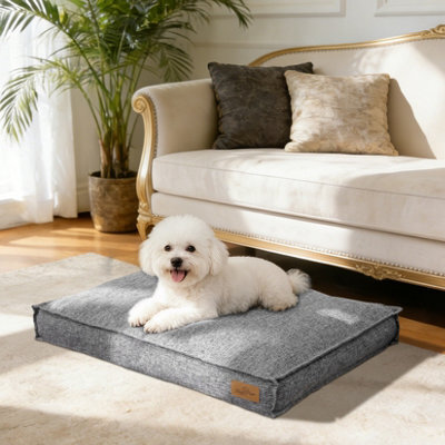 Bingopaw Orthopedic Foam Dog Bed, 75X50X10Cm Linen Calming Surface Waterproof Comfort Mattress Pillow - image 1