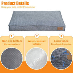 Bingopaw Orthopedic Foam Dog Bed, 75X50X10Cm Linen Calming Surface Waterproof Comfort Mattress Pillow - thumbnail 4