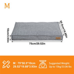 Bingopaw Orthopedic Foam Dog Bed, 75X50X10Cm Linen Calming Surface Waterproof Comfort Mattress Pillow - thumbnail 2