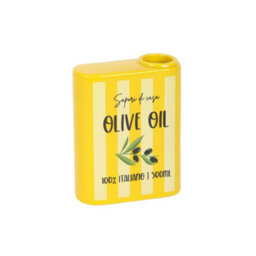 Vintage Olive Oil Tin Vase - Rustic Ceramic Flower Display - thumbnail 2