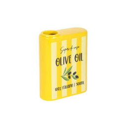 Vintage Olive Oil Tin Vase - Rustic Ceramic Flower Display - thumbnail 4