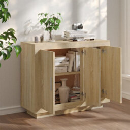 Berkfield Sideboard Sonoma Oak 92X35X75 Cm Engineered Wood - thumbnail 3