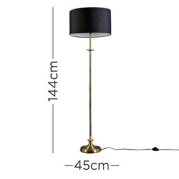 Valuelights Belmont Traditional Antique Brass Sconce Floor Lamp With Black Drum Shade - thumbnail 6