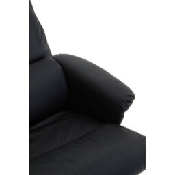 Orsina Luxurious Black Leather Effect Reclining Chair And Footstool, Easy To Clean Leather Chair, Comfy Footstool - thumbnail 5