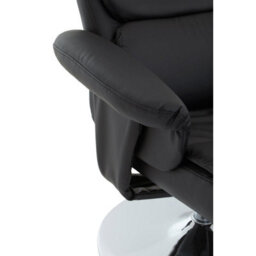 Orsina Luxurious Black Leather Effect Reclining Chair And Footstool, Easy To Clean Leather Chair, Comfy Footstool - thumbnail 6